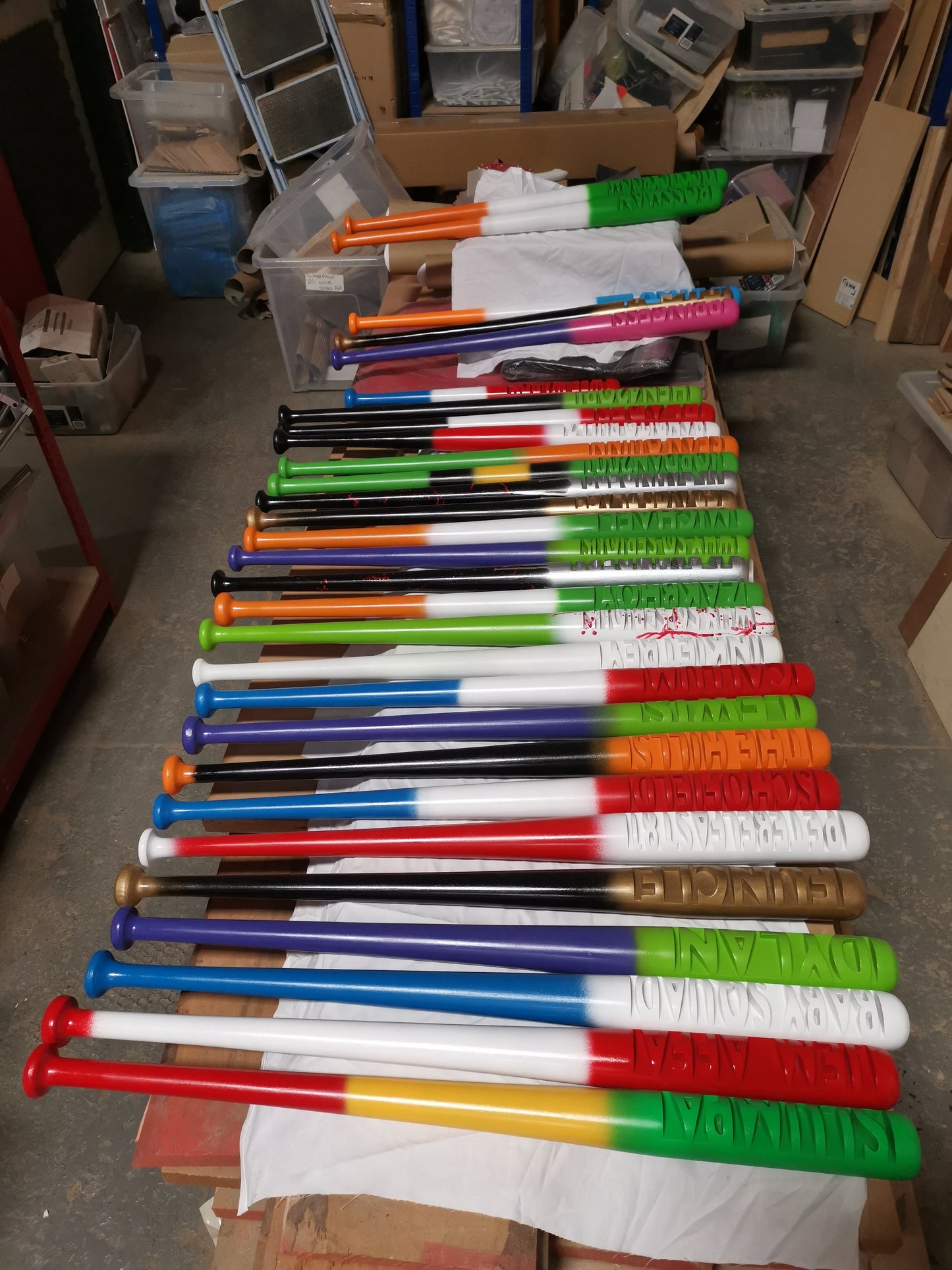 Painted Custom carved Baseball bat