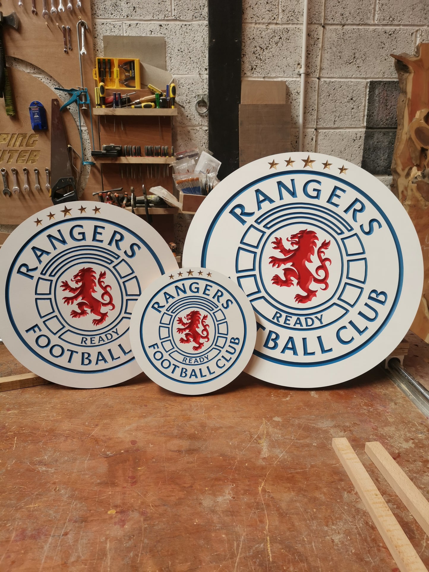Rangers FC Carved & painted team crest