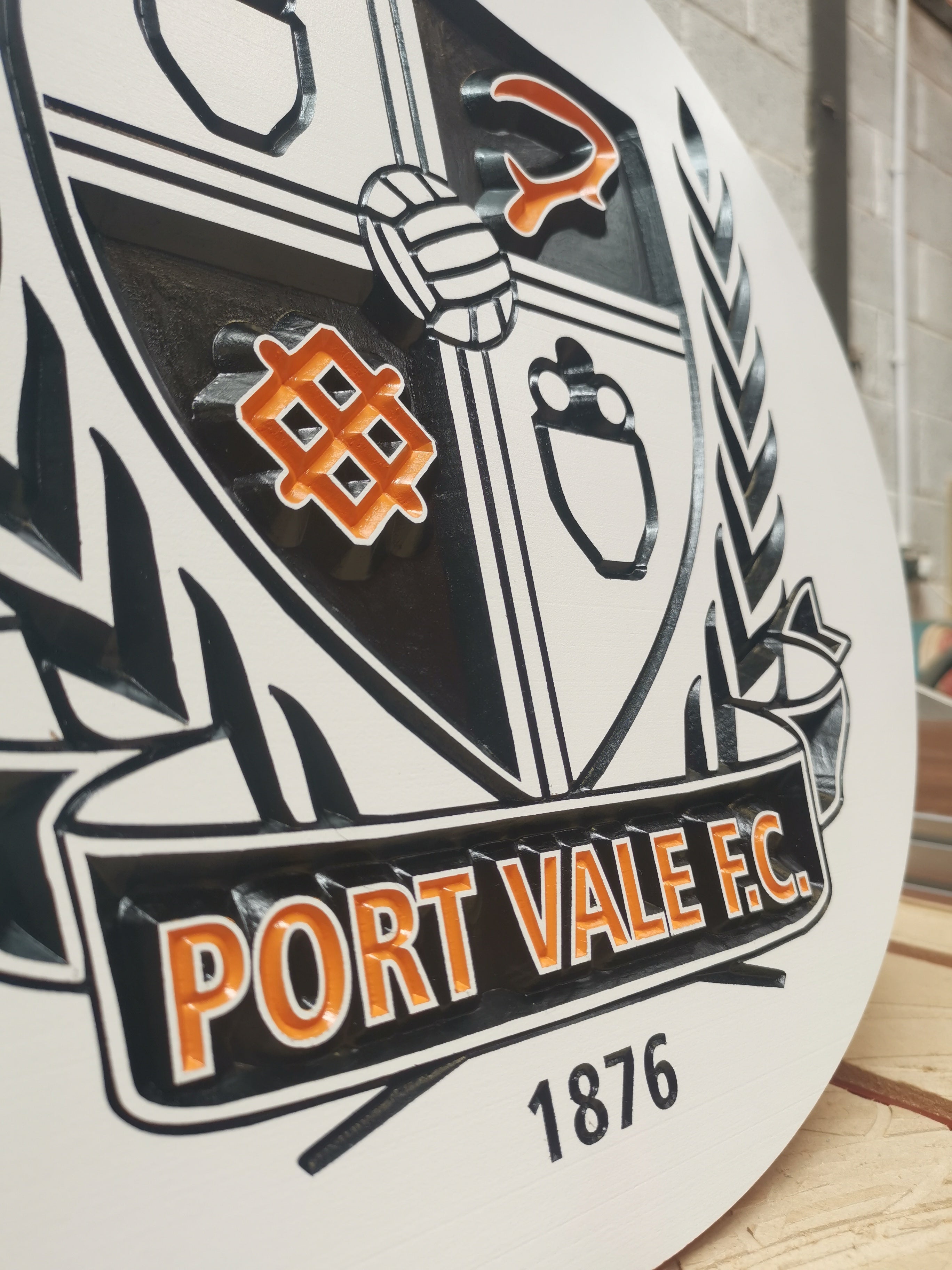 Port Vale FC Carved Painted Team Crest Rippingrouter port-vale-fc-carved-painted-team-crest-rippingrouter