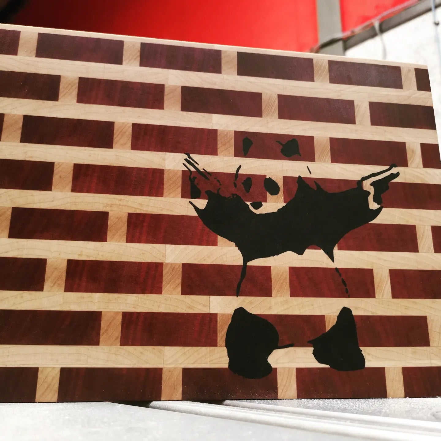 Banksy inspired brick graffiti Panda