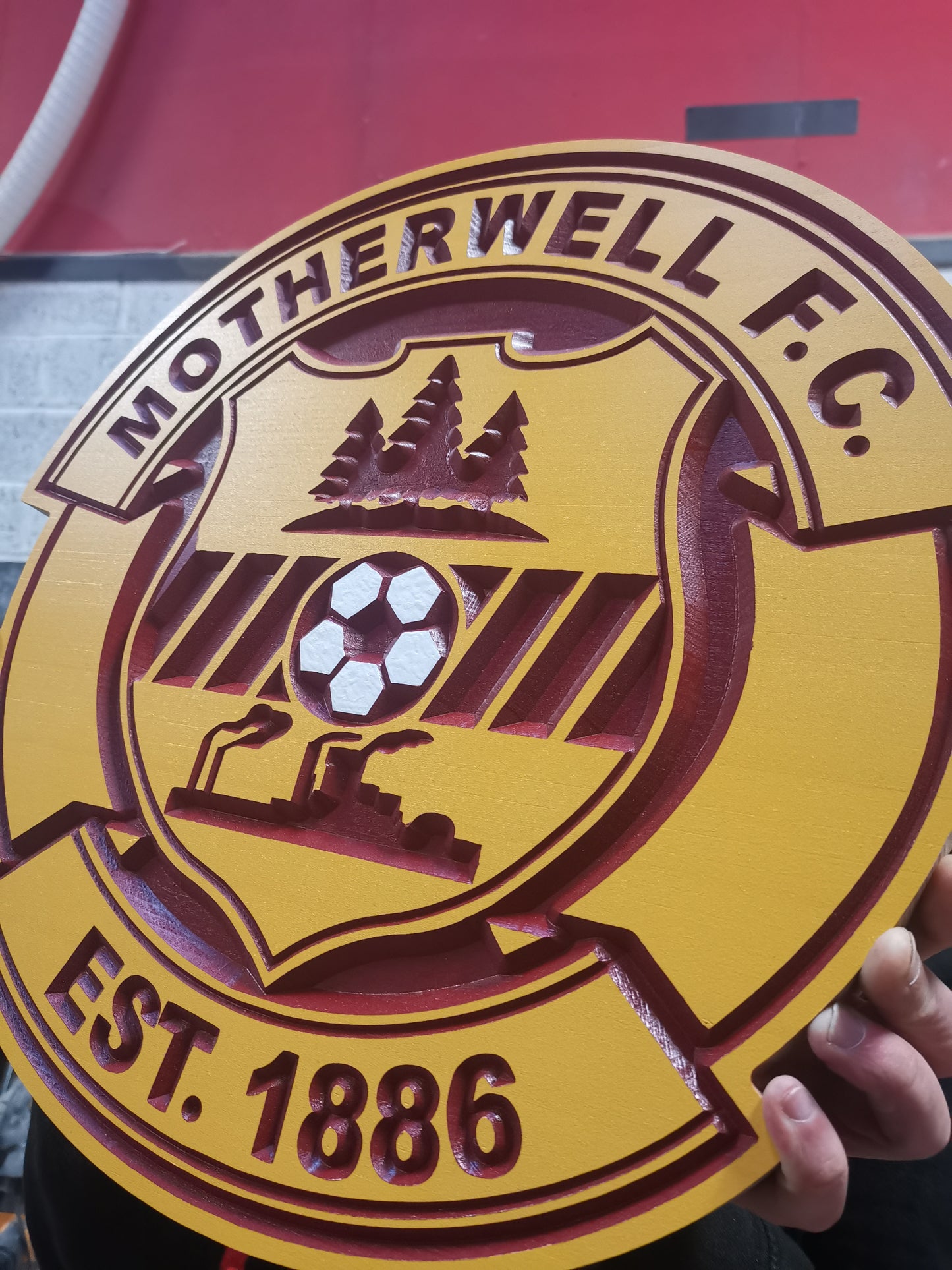Motherwell FC Carved & painted team crest