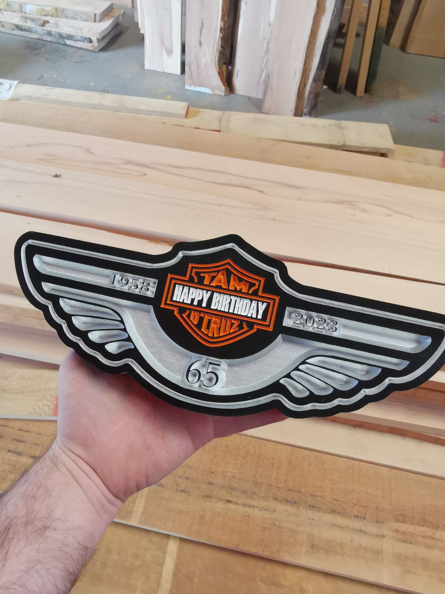 Harley Davidson Birthday plaque