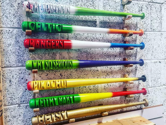 Painted Custom carved Baseball bat