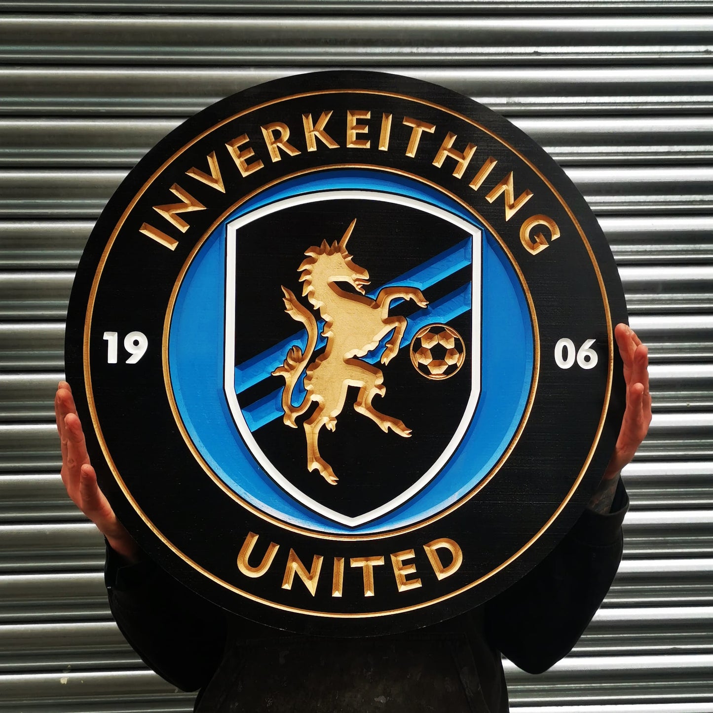 any team Custom Carved & Painted crest