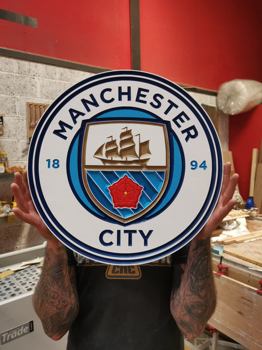 Manchester City Carved & painted team crest