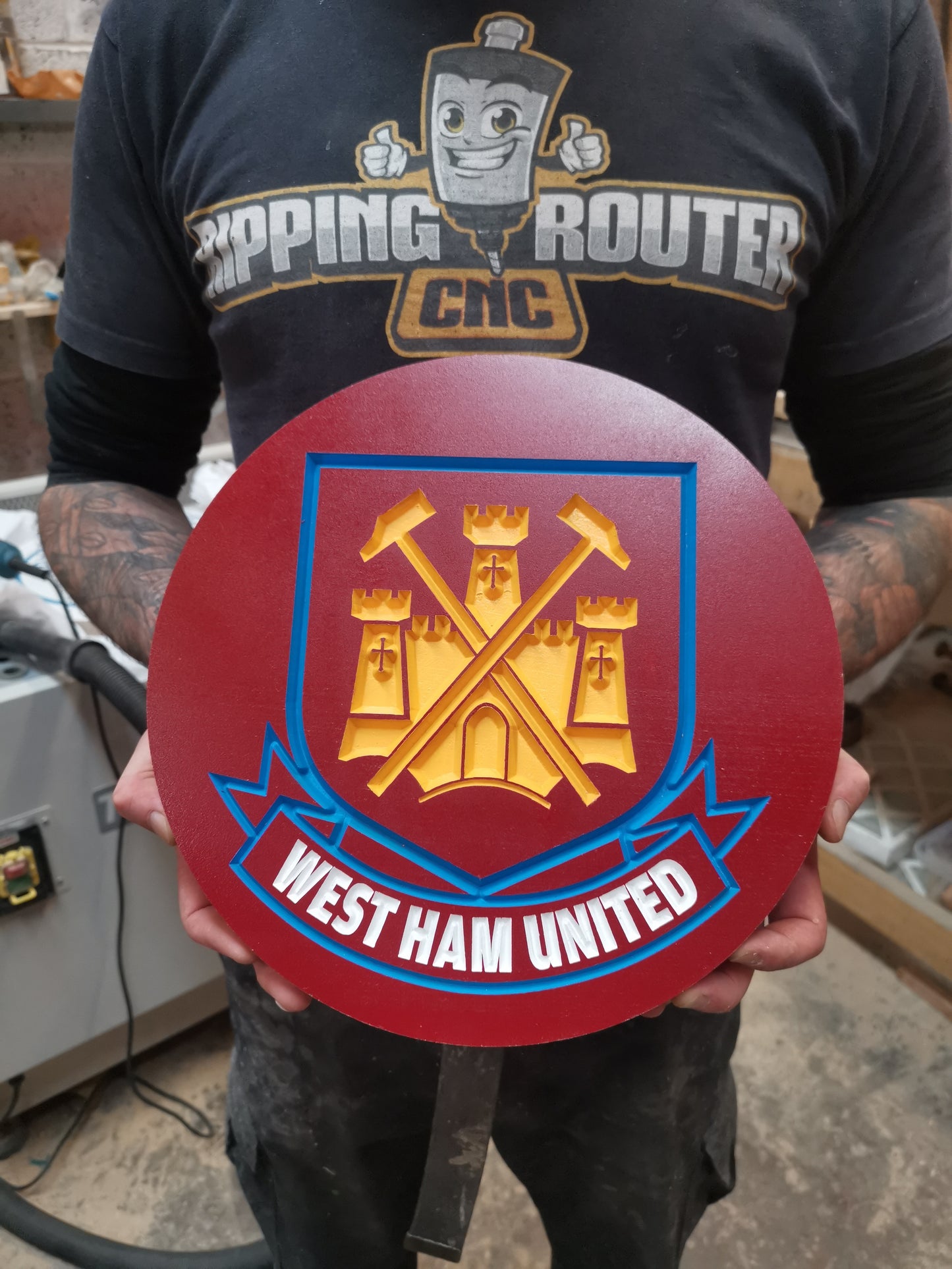 West Ham United Carved & painted team crest