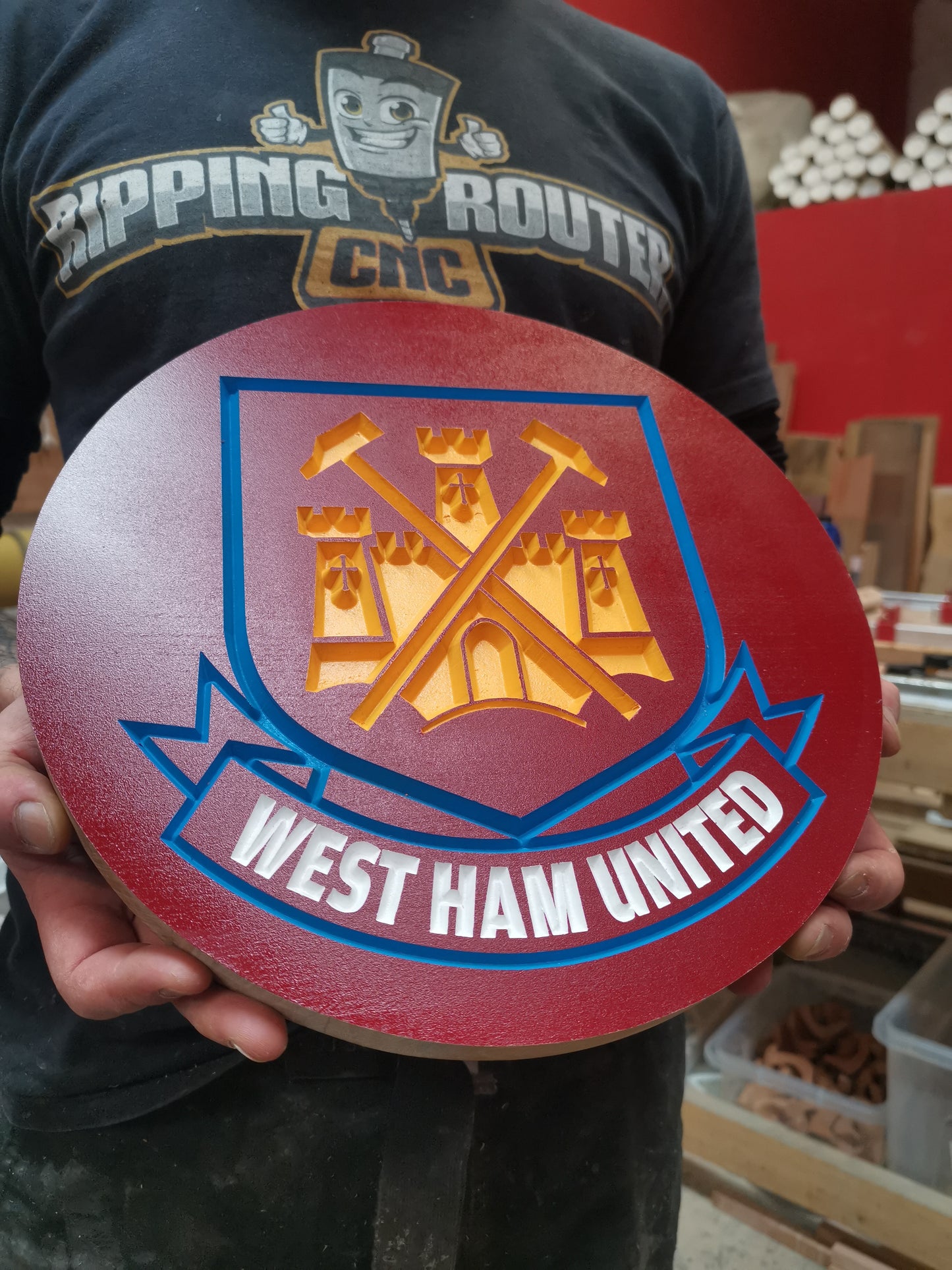 West Ham United Carved & painted team crest