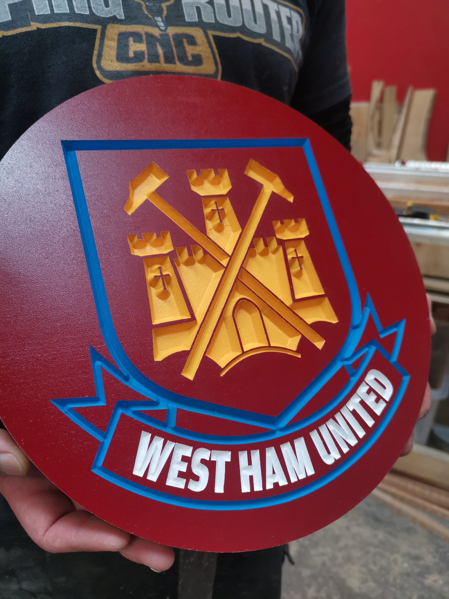 West Ham United Carved & painted team crest
