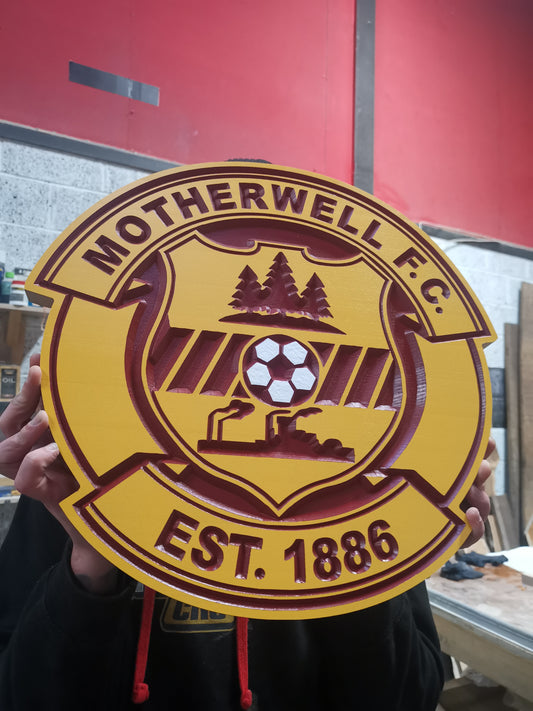 Motherwell FC Carved & painted team crest