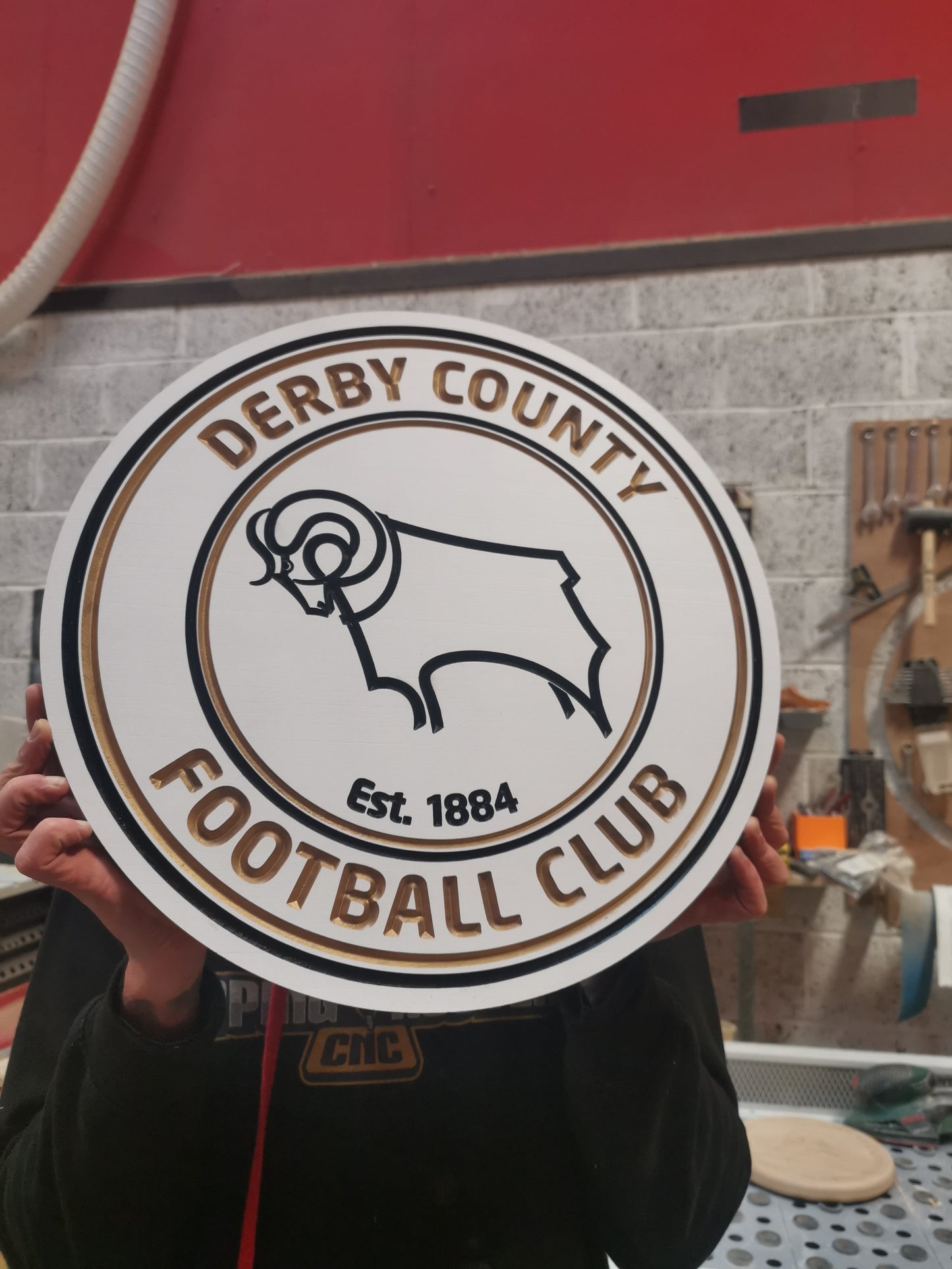 Derby County FC Carved & painted team crest