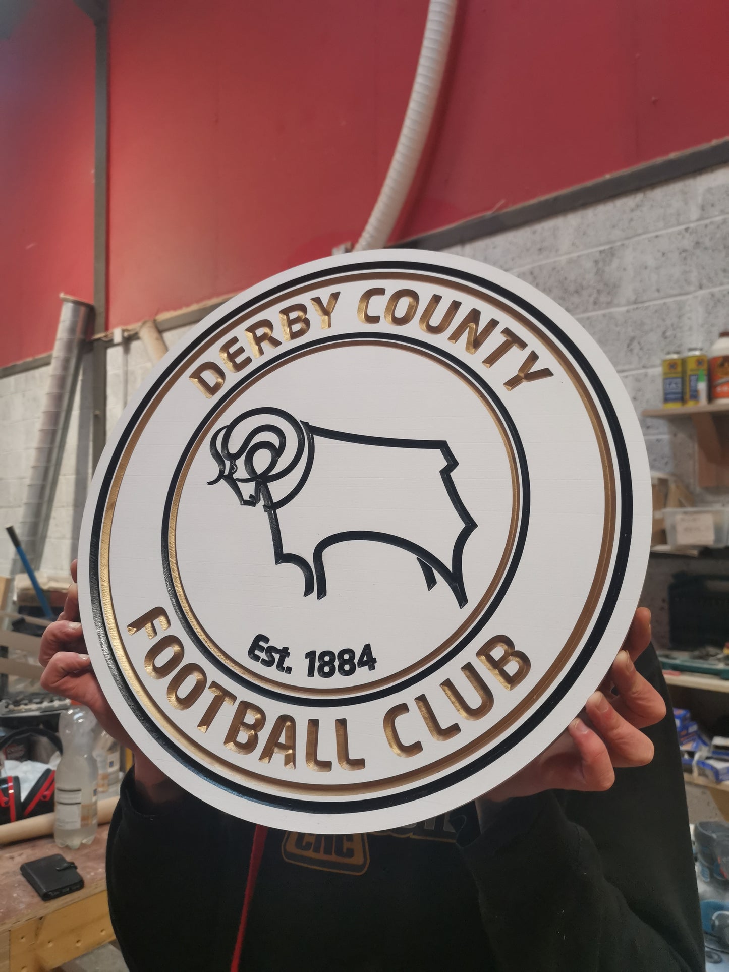 Derby County FC Carved & painted team crest