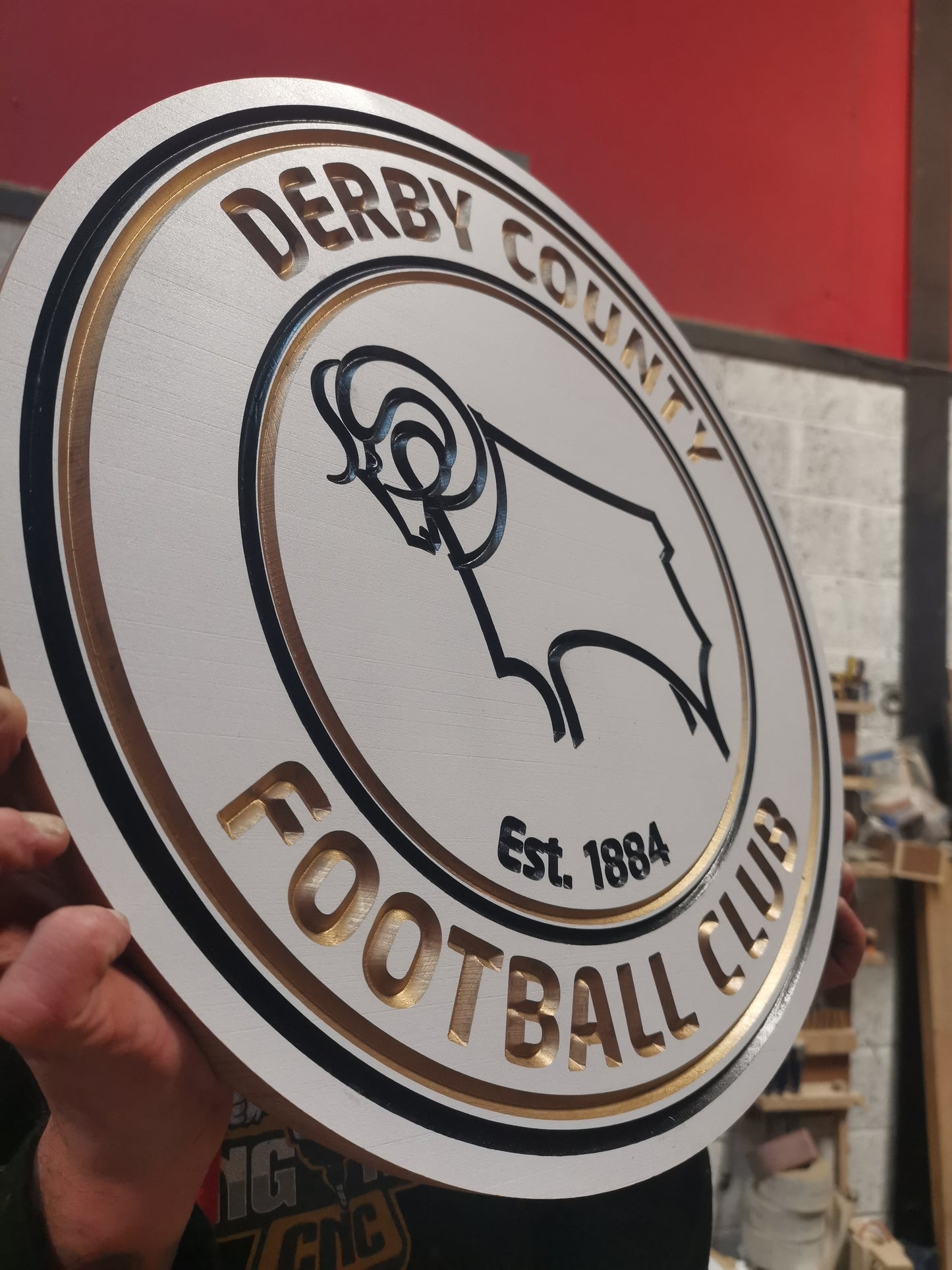 Derby County FC Carved & painted team crest