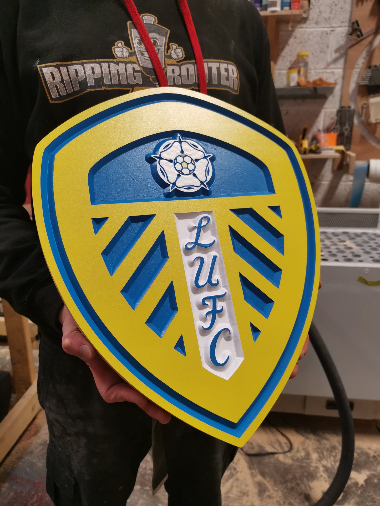 Leeds United FC Carved & painted team crest