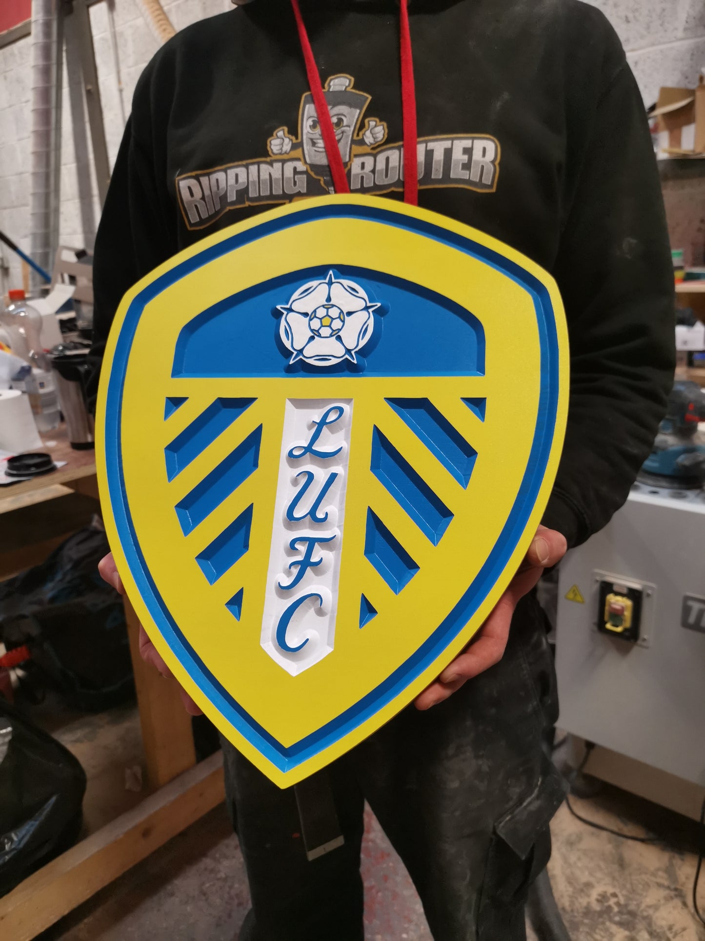 Leeds United FC Carved & painted team crest